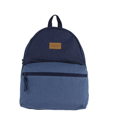 Levi Strauss Signature 17" Unisex Adult Denim Dome Backpack, Dark Stonewash