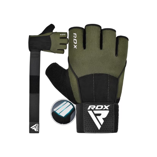 RDX Workout Gloves with, 15-Inch Long Support Strap Anti Slip Palm Protection, Weight Lifting, Powerlifting Deadlifting Bodybuilding Gym Fitness Exercise Training, Men Women