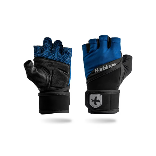 Harbinger Men's Training Grip Wristwrap Gloves 3.0 - Blue - Medium