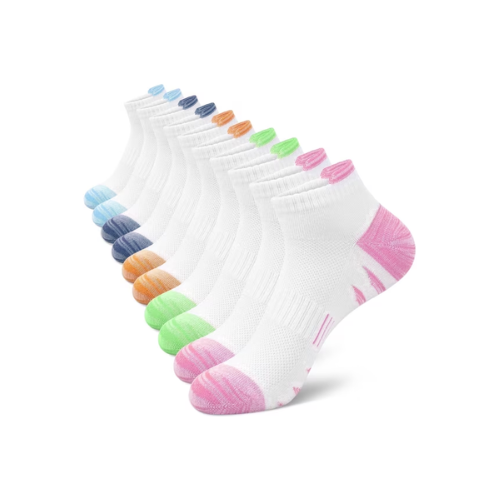 Loritta Womens Ankle Socks Athletic Running Low Cut Socks for Women Multicolor, 10 Pack