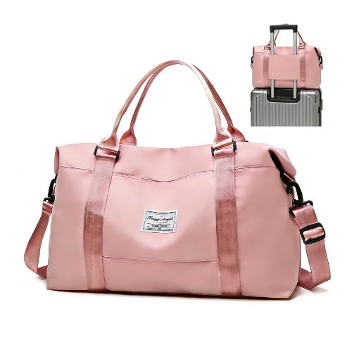 Travel Duffle Bag for Women Men - Foldable Weekend Bag with Wet Pocket, Gym Bag for Sport, Airplane Travel Essentials for Flying(Pink)