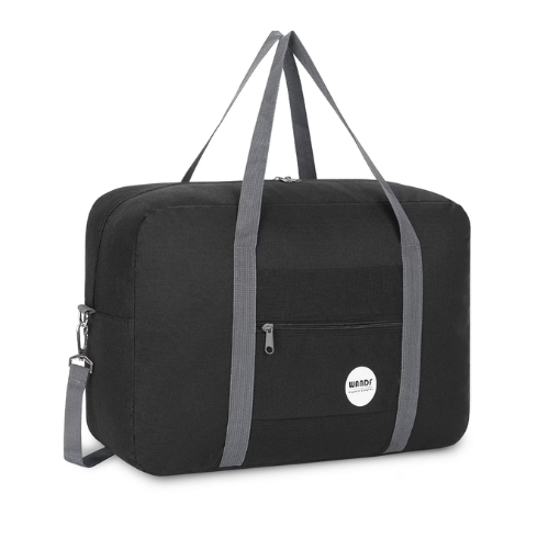 For Spirit Airlines Personal Item Bag 18x14x8,Travel Duffel Bag with Shoulder Strap,Underseat Foldable Carry-on Luggage for Men Women,Black Bags