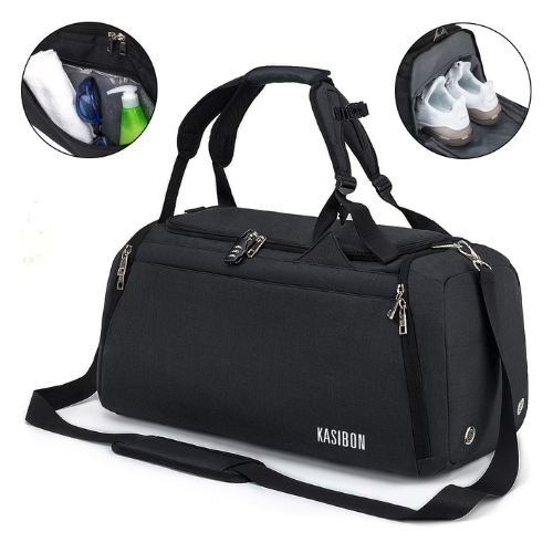 KASIBON Gym Bag for Men Sports Duffel Bags for Travel 42L Waterproof Gym Duffle Bags for Men with Shoe Compartment and Wet Pocket
