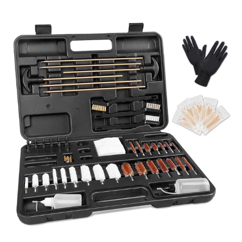 Universal Gun Cleaning Kit Hunting Handgun Shot Gun Cleaning Kit for All Guns with Case Travel Size Portable Metal Brushes