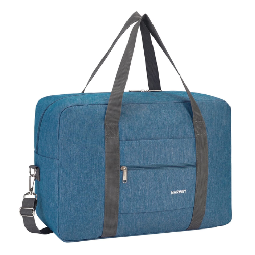 Lightweight Foldable Duffel Bags for Spirit Airlines Personal Item Bag Underseat Carry on Waterproof Travel Tote with Shoulder Strap, Navy Blue