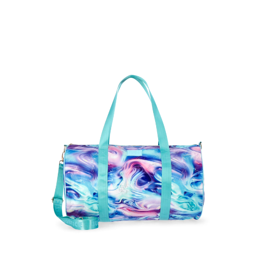 Justice Girls Print Round Duffle Bag, Blue