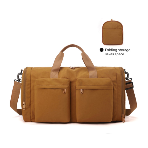 URSOFINE Duffle Bag with Shoes Compartment, Foldable Travel Duffel Bags for Men Women, Packable Travel Bag Waterproof Overnight Weekender Bags with Trolley Sleeve