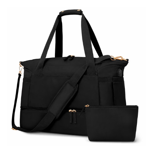 Women's Weekender Duffel Bag, Sports Travel Duffel with Shoe Compartment for Gym, Yoga, and Travel