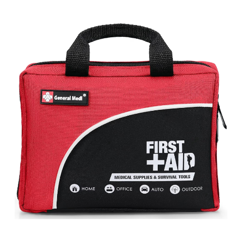 General Medi First Aid Kit -160 Pieces Compact and Lightweight - Including Cold (Ice) Pack, Emergency Blanket, Moleskin Pad,Perfect for Travel, Home, Office, Car, Camping