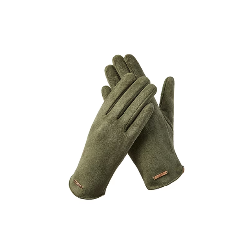 VJGBEGW Women’s Convertible Flip Thumb & Index Finger Warm Gloves Soft Thermal Touch Friendly Gloves for Driving Cycling Green One Size