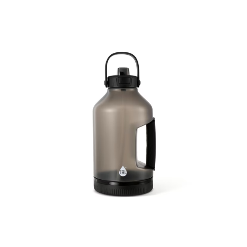 TAL 128oz Plastic Gallon Jug Water Bottle with Flip-Up Straw, Black