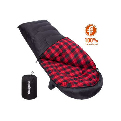 KingCamp Cotton Flannel Sleeping Bag for Adults, Lightweight Compact Sleeping Bag, Warm & Cool Weather All Season for Camping, Hiking, Travel, Backpacking - 3.53lbs