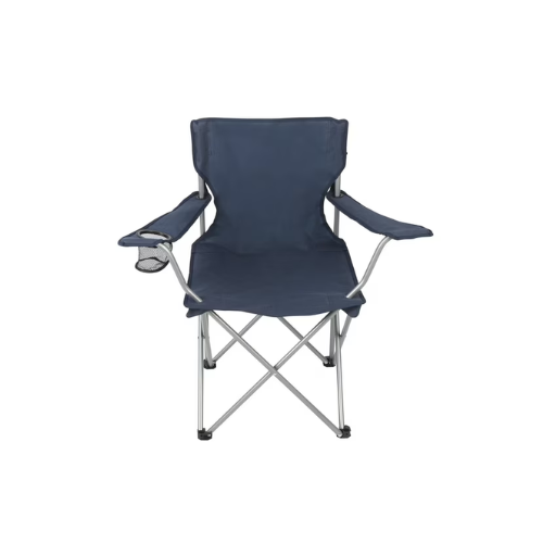 Ozark Trail Quad Folding Camp Chair with Cup Holder, Dark Blue