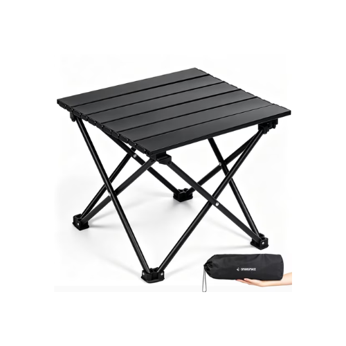 Spanspace Portable Camping Table Foldable, Ultralight Small Folding Beach Table with Carry Bag for Outdoor Travel, Beach, Camp, Picnic, BBQ, Cooking, Festival, Boat, Home Use (Black)