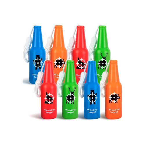 Ebaokuup 8 Pack Shatterproof Bottle Shooting Targets, Hunting Plastic Bottle Targets with Hanging Rope, Portable Bright Color Bottles Target for Indoor Outdoor Gun Range Firearm Practice Accessories