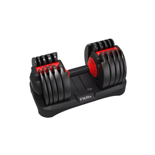 FitRx Adjustable Dumbbell, 52.5lb SmartBell Dumbbell with Quick-Select Weights for Home Gym