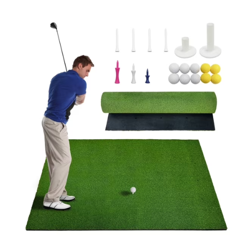 Shininglove 31mm Thick Golf Hitting Mat, 5x5 ft Golf Training Mat for Indoor