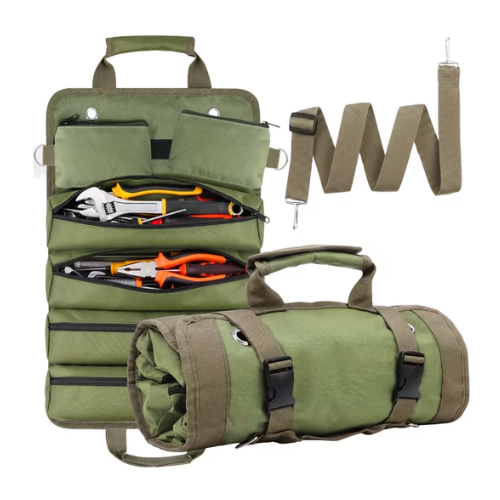Wavraging Tool Roll, Heavy Duty Roll Up Tool Bag